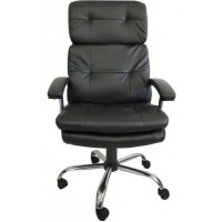 CADEIRA PRESIDENTE EM COURO PU PELEGRIN - PRETA