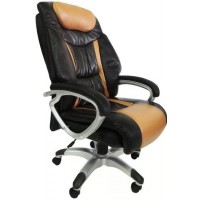 CADEIRA PRESIDENTE EM COURO PU RECLINAVEL - MARROM