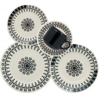 JOGO DE JANTAR 30 PE&Ccedil;AS OXFORD E CERAMICA - PRETO