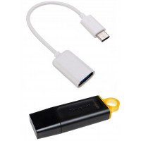KIT PEN DRIVE 128GB KINGSTON USB 3.2, + ADAPTADOR USBC PARA USB 3.0