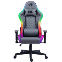 CADEIRA GAMER FOX RACER C/ ILUMINA&Ccedil;AO RGB USB - CINZA