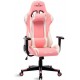 CADEIRA GAMER HEALER STRIKE RECLINAVEL GIRATORIA C/ APOIO BRAÇOS - ROSA E BRANCO