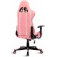 CADEIRA GAMER HEALER STRIKE RECLINAVEL GIRATORIA C/ APOIO BRAÇOS - ROSA E BRANCO