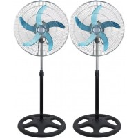 KIT 2 VENTILADORES COLUNA TURBO METAL 5 PAS C/ PEDESTAL 3 VELOCIDADES
