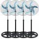 KIT 4 VENTILADORES COLUNA TURBO METAL 5 PAS C/ PEDESTAL 3 VELOCIDADES