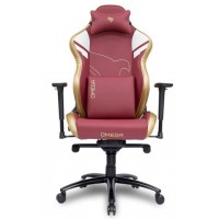 CADEIRA GAMER PICHAU RECLINAVEL C/ APOIO PARA BRA&Ccedil;OS - VERMELHA E DOURADA