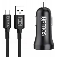 CARREGADOR VEICULAR TURBO USB TIPO C HREBOS