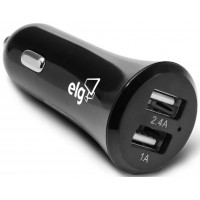 CARREGADOR VEICULAR UNIVERSAL ELG C/ 2 SAIDAS USB