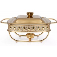 RECHAUD CLASSICO OVAL 1.38L C/ TAMPA INOX - DOURADO