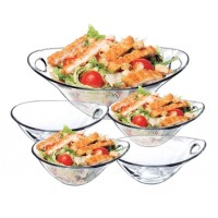 KIT 5 SALADEIRA DE VIDRO QUADRADA MILAO 1,2L