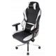 CADEIRA OFFICE AKRACING RECLINAVEL C/ APOIO BRAÇOS - PRETA E BRANCA