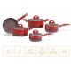 CONJUNTO DE PANELA INDUÇÃO BRINOX ANTIADERENTE 5 PEÇAS - VERMELHO