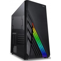 GABINETE GAMER VINIK ATX C/ VIDRO TEMPERADO LED RGB - PRETO