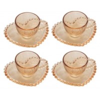 KIT 4 XICARAS DE CAFE WOLF 85ML BOLINHAS C/ PIRES - AMARELA