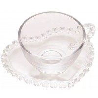 KIT 6 XICARAS CHA LYOR CRISTAL CORA&Ccedil;&Atilde;O 170ML C/ PIRES