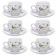 KIT 6 XICARAS CAFE HONEY 90ML PORCELANA C/ PIRES