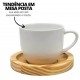 KIT 6 XICARAS CAFE 95ML PORCELANA PREMIUM C/ PIRES MADEIRA