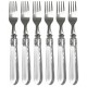 KIT 6 GARFOS DE MESA INOX LYOR C/ CABO DE PLASTICO