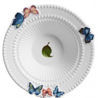 KIT 6 PRATOS FUNDOS ESTAMPADO BORBOLETAS