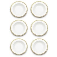 KIT 6 PRATOS FUNDOS DE PORCELANA 22CM