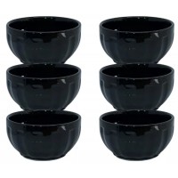 KIT 6 BOWL TIGELA DE PORCELANA 620ML - PRETA