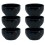 KIT 6 BOWL TIGELA DE PORCELANA 620ML - PRETA
