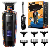 MAQUINA DE CORTAR CABELO KEMEI 3W RECARREGAVEL C/ USB 6 PENTES