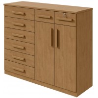 COMODA TORONTO LOPAS C/ 8 GAVETAS E 2 PORTAS