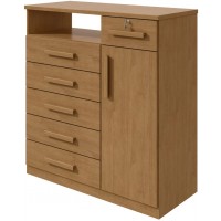 COMODA DA VINCE C/ 6 GAVETAS 1 PORTA PUXADOR MADEIRA