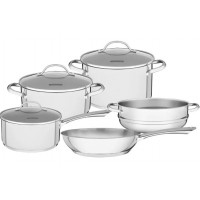 JOGO DE PANELAS 5 PE&Ccedil;AS TRAMONTINA FUNDO TRIPLO - INOX