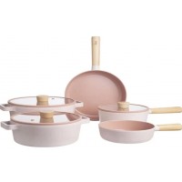 JOGO DE PANELAS 5 PE&Ccedil;AS NEOFLAM REVESTIMENTO CERAMICO - ROSE
