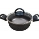 JOGO DE PANELAS CAÇAROLAS ANTIADERENTE 5 PEÇAS C/ UTENSILIOS - PRETO