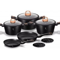 CONJUNTO DE PANELAS 10 PE&Ccedil;AS BERLINGER HAUS C/ TAMPA VIDRO - PRETO