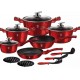 JOGO DE PANELAS BERLINGER HAUS 15 PEÇAS ANTIADERENTE C/ UTENSILIOS - VERMELHO