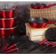 JOGO DE PANELAS BERLINGER HAUS 17 PEÇAS ANTIADERENTE C/ UTENSILIOS - VERMELHO
