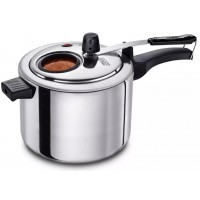 PANELA DE PRESSAO 4,5L POLIDA ALUMINIO C/ VISOR - PRATA