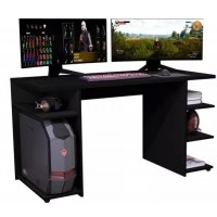 MESA GAMER PARA COMPUTADOR MDP C/ ESTANTE - PRETA
