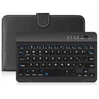 TECLADO SEM FIO PORTATIL DE COURO PARA CELULAR C/ CAPA PROTETORA