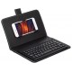 TECLADO SEM FIO PORTATIL DE COURO PARA CELULAR C/ CAPA PROTETORA