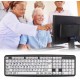 TECLADO USB COM FIO LETRAS GRANDES PARA USUARIOS DE BAIXA VISÃO