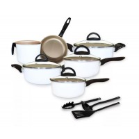 JOGO DE PANELAS CA&Ccedil;AROLAS ANTIADERENTE 5 PC C/ UTENSILIOS - PRETO