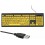 TECLADO USB COM FIO LETRAS GRANDES VISAO ALTA 104 TECLAS - YELLOW