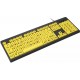 TECLADO USB COM FIO LETRAS GRANDES VISAO ALTA 104 TECLAS - AMARELO