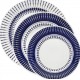 JOGO DE PRATOS 12 PEÇAS OXFORD RASO E FUNDO - AZUL