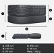 TECLADO SEM FIO LOGITECH BLUETOOTH DIVIDIDO C/ SUPORTE DESCANSO PULSO USB