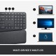 TECLADO SEM FIO LOGITECH BLUETOOTH DIVIDIDO C/ SUPORTE DESCANSO PULSO USB