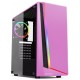 GABINETE GAMER MYMAX MID TOWER LATERAL VIDRO C/ FAN RGB - ROSA