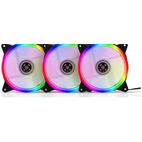 KIT 3 VENTILADORES FAN 12CM RGB PARA COMPUTADOR