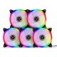 KIT 3 VENTILADORES FAN 12CM RGB PARA COMPUTADOR