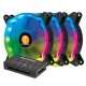 KIT 3 VENTILADORES FAN 12CM RGB 1300RPM PARA COMPUTADOR C/ HUB